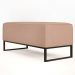 Kit 02 Puffs Decorativo Para Sala de Estar Cléo W01 Base de Ferro 90 cm Linho Rosê - Lyam Decor