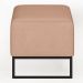 Kit 02 Puffs Decorativo Para Sala de Estar Cléo W01 Base de Ferro 90 cm Linho Rosê - Lyam Decor
