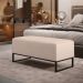 Kit 02 Puffs Decorativo Para Sala de Estar Cléo W01 Base de Ferro 90 cm Suede Bege - Lyam Decor