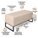 Kit 02 Puffs Decorativo Para Sala de Estar Cléo W01 Base de Ferro 90 cm Suede Bege - Lyam Decor