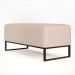 Kit 02 Puffs Decorativo Para Sala de Estar Cléo W01 Base de Ferro 90 cm Suede Bege - Lyam Decor