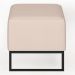 Kit 02 Puffs Decorativo Para Sala de Estar Cléo W01 Base de Ferro 90 cm Suede Bege - Lyam Decor