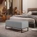 Kit 02 Puffs Decorativo Para Sala de Estar Cléo W01 Base de Ferro 90 cm Suede Cinza - Lyam Decor