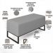 Kit 02 Puffs Decorativo Para Sala de Estar Cléo W01 Base de Ferro 90 cm Suede Cinza - Lyam Decor