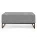 Kit 02 Puffs Decorativo Para Sala de Estar Cléo W01 Base de Ferro 90 cm Suede Cinza - Lyam Decor
