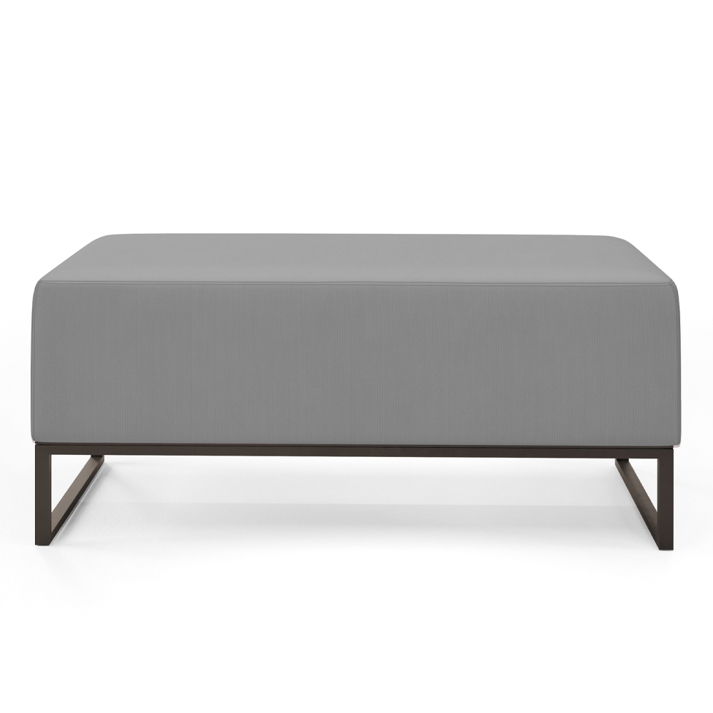 Kit 02 Puffs Decorativo Para Sala de Estar Cléo W01 Base de Ferro 90 cm Suede Cinza - Lyam Decor
