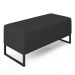 Kit 02 Puffs Decorativo Para Sala de Estar Cléo W01 Base de Ferro 90 cm Suede Preto - Lyam Decor