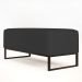 Kit 02 Puffs Decorativo Para Sala de Estar Cléo W01 Base de Ferro 90 cm Suede Preto - Lyam Decor
