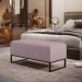 Kit 02 Puffs Decorativo Para Sala de Estar Cléo W01 Base de Ferro 90 cm Suede Rosê - Lyam Decor