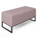 Kit 02 Puffs Decorativo Para Sala de Estar Cléo W01 Base de Ferro 90 cm Suede Rosê - Lyam Decor