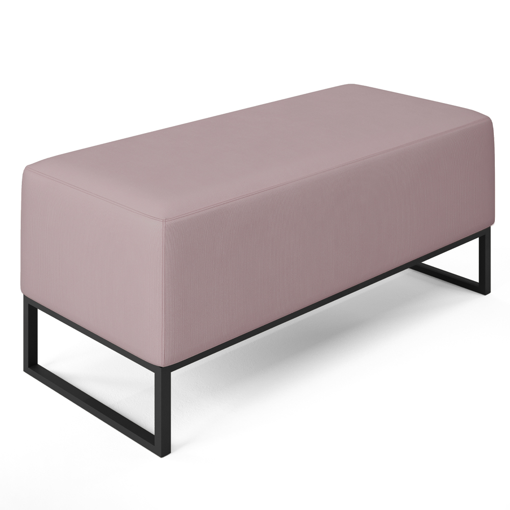 Kit 02 Puffs Decorativo Para Sala de Estar Cléo W01 Base de Ferro 90 cm Suede Rosê - Lyam Decor