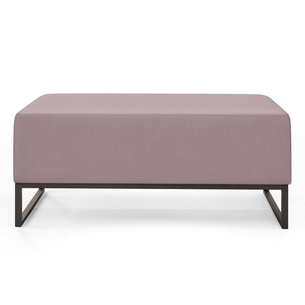 Kit 02 Puffs Decorativo Para Sala de Estar Cléo W01 Base de Ferro 90 cm Suede Rosê - Lyam Decor