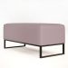 Kit 02 Puffs Decorativo Para Sala de Estar Cléo W01 Base de Ferro 90 cm Suede Rosê - Lyam Decor