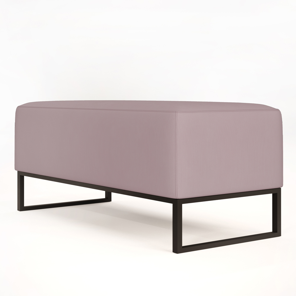 Kit 02 Puffs Decorativo Para Sala de Estar Cléo W01 Base de Ferro 90 cm Suede Rosê - Lyam Decor