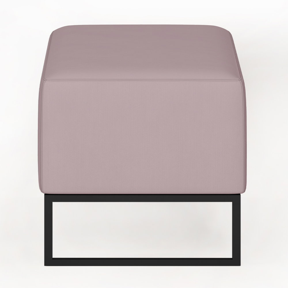 Kit 02 Puffs Decorativo Para Sala de Estar Cléo W01 Base de Ferro 90 cm Suede Rosê - Lyam Decor