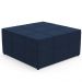 Kit 02 Puffs Decorativo Para Sala de Estar Quadrado Milano 90x90 W01 Suede Azul Marinho - Lyam Decor