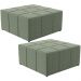 Kit 02 Puffs Decorativo Para Sala de Estar Quadrado Milano 90x90cm W01 Bouclê Oliva - Lyam Decor