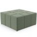 Kit 02 Puffs Decorativo Para Sala de Estar Quadrado Milano 90x90cm W01 Bouclê Oliva - Lyam Decor