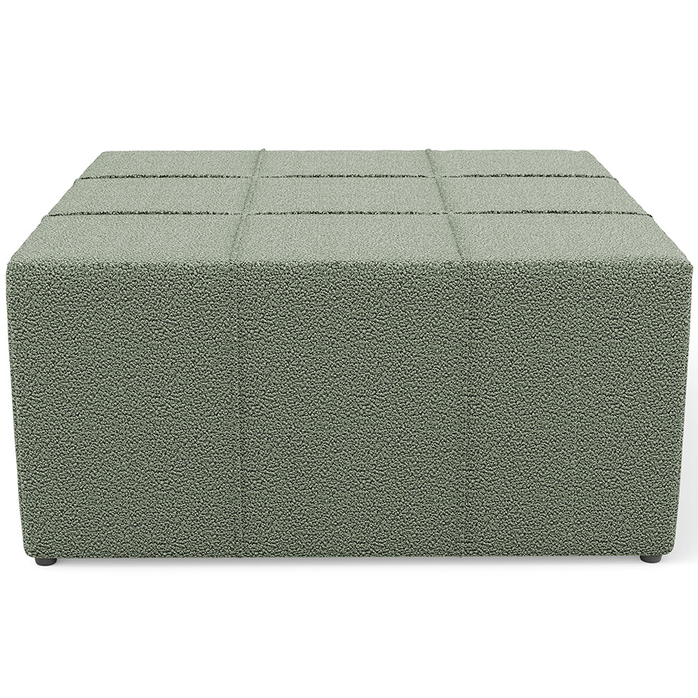 Kit 02 Puffs Decorativo Para Sala de Estar Quadrado Milano 90x90cm W01 Bouclê Oliva - Lyam Decor