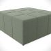 Kit 02 Puffs Decorativo Para Sala de Estar Quadrado Milano 90x90cm W01 Bouclê Oliva - Lyam Decor