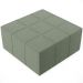 Kit 02 Puffs Decorativo Para Sala de Estar Quadrado Milano 90x90cm W01 Bouclê Oliva - Lyam Decor