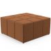 Kit 02 Puffs Decorativo Para Sala de Estar Quadrado Milano 90x90cm W01 Bouclê Terracota - Lyam Decor