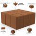 Kit 02 Puffs Decorativo Para Sala de Estar Quadrado Milano 90x90cm W01 Bouclê Terracota - Lyam Decor