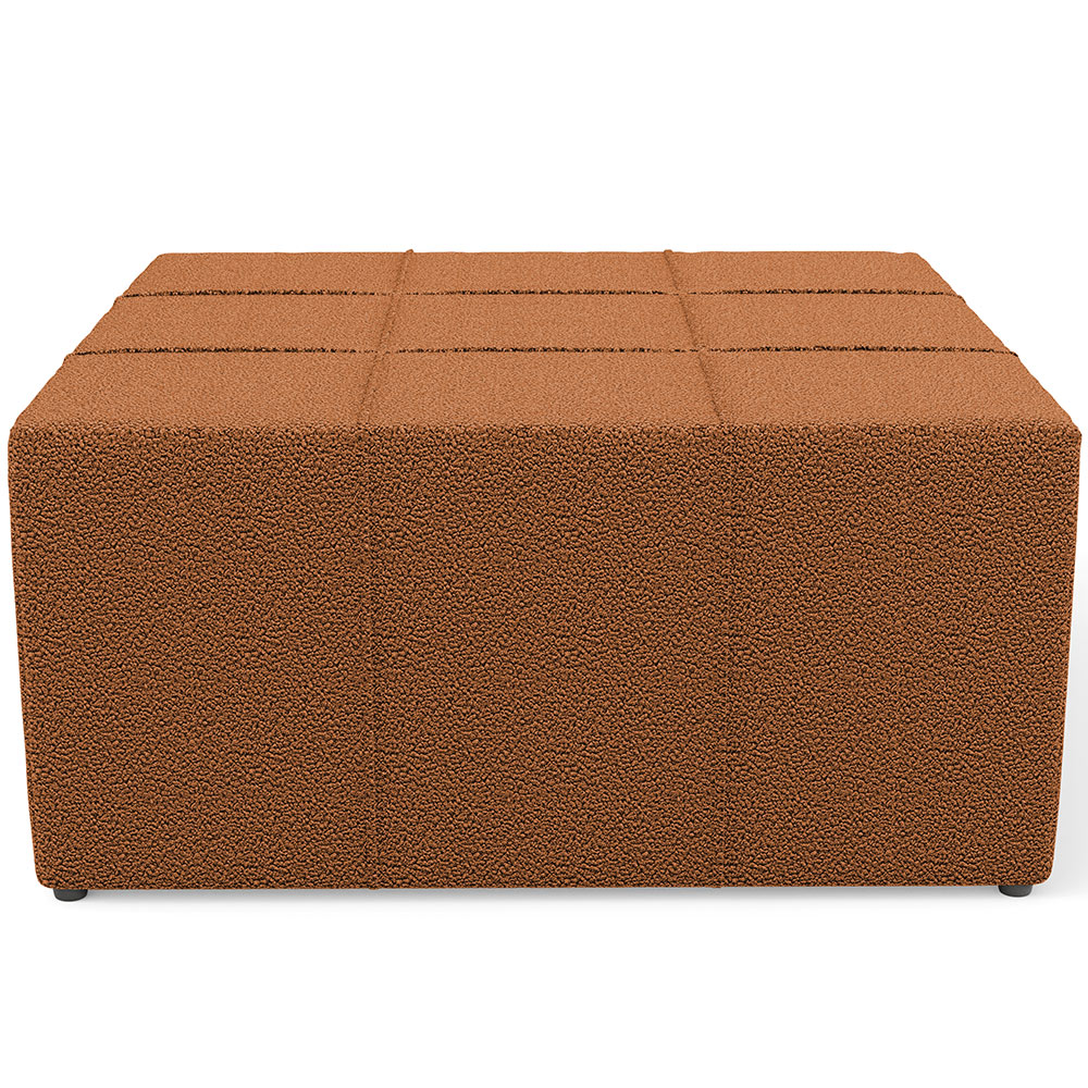 Kit 02 Puffs Decorativo Para Sala de Estar Quadrado Milano 90x90cm W01 Bouclê Terracota - Lyam Decor