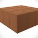 Kit 02 Puffs Decorativo Para Sala de Estar Quadrado Milano 90x90cm W01 Bouclê Terracota - Lyam Decor