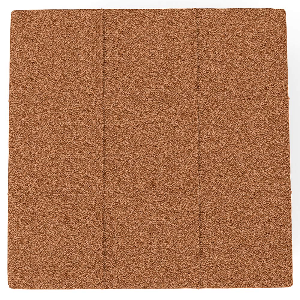 Kit 02 Puffs Decorativo Para Sala de Estar Quadrado Milano 90x90cm W01 Bouclê Terracota - Lyam Decor