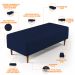 Kit 02 Puffs Decorativo Sala Bali W01 Pés Palito 120x50cm Couro Sintético Azul Marinho - Lyam Decor