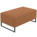Kit 02 Puffs Decorativo Sala De Estar Cléo 90cm Base De Ferro Preto W01 Bouclê Terracota - Lyam Decor