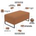 Kit 02 Puffs Decorativo Sala De Estar Cléo 90cm Base De Ferro Preto W01 Bouclê Terracota - Lyam Decor