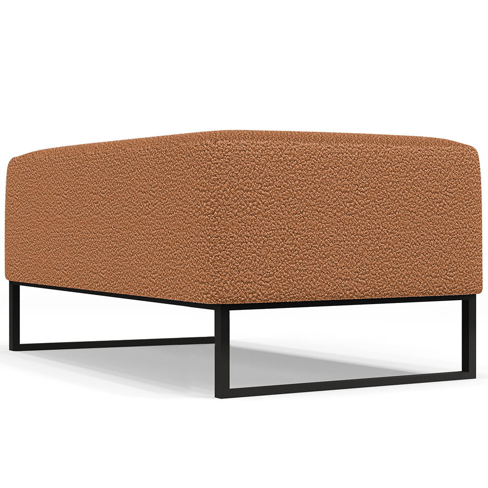 Kit 02 Puffs Decorativo Sala De Estar Cléo 90cm Base De Ferro Preto W01 Bouclê Terracota - Lyam Decor