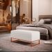 Kit 02 Puffs Decorativo Sala De Estar Cléo 90cm W01 Base Ferro Cobre Bouclê Cru - Lyam Decor
