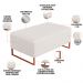 Kit 02 Puffs Decorativo Sala De Estar Cléo 90cm W01 Base Ferro Cobre Bouclê Cru - Lyam Decor