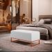 Kit 02 Puffs Decorativo Sala De Estar Cléo 90cm W01 Base Ferro Cobre Corano Branco - Lyam Decor