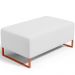 Kit 02 Puffs Decorativo Sala De Estar Cléo 90cm W01 Base Ferro Cobre Corano Branco - Lyam Decor
