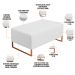 Kit 02 Puffs Decorativo Sala De Estar Cléo 90cm W01 Base Ferro Cobre Corano Branco - Lyam Decor