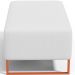 Kit 02 Puffs Decorativo Sala De Estar Cléo 90cm W01 Base Ferro Cobre Corano Branco - Lyam Decor
