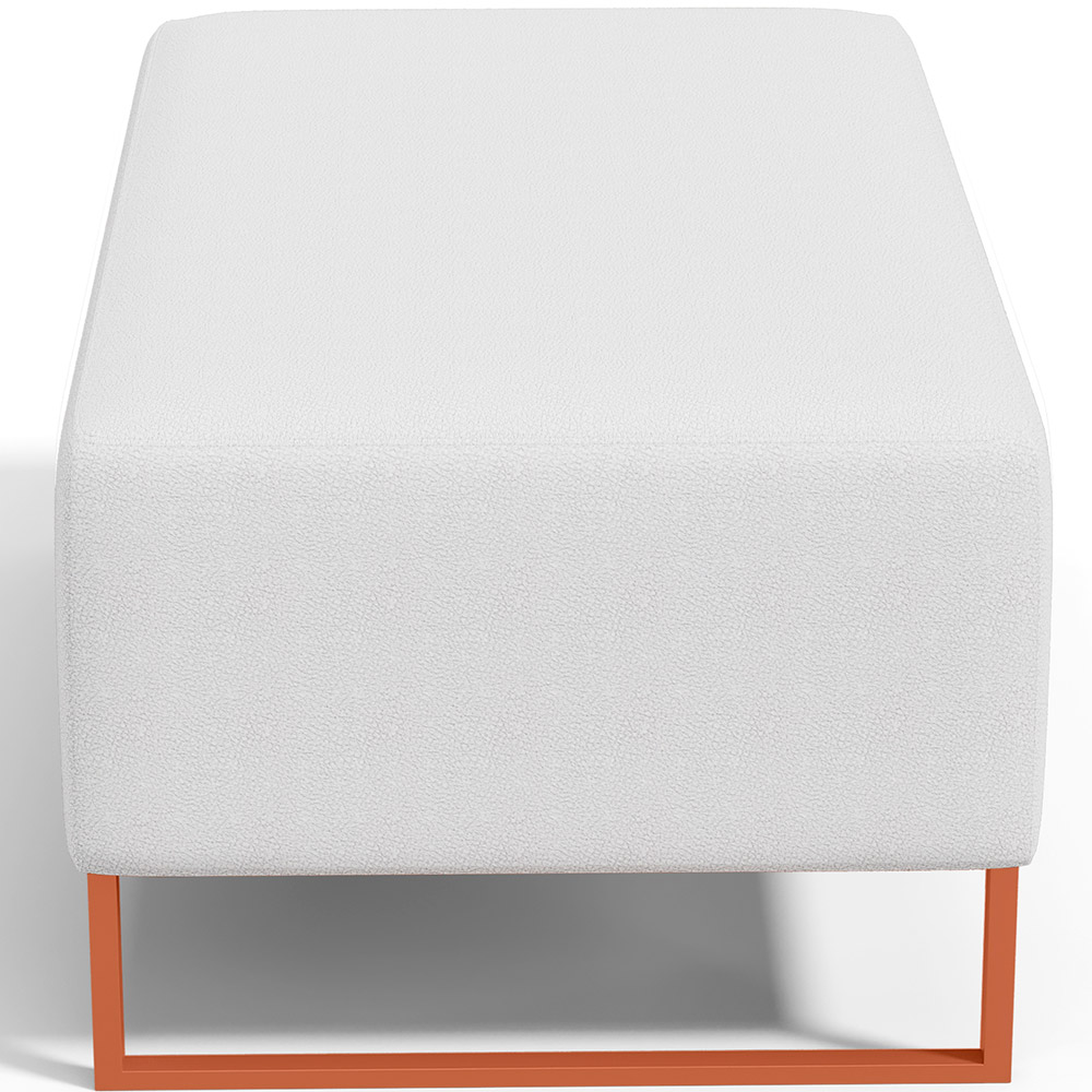 Kit 02 Puffs Decorativo Sala De Estar Cléo 90cm W01 Base Ferro Cobre Corano Branco - Lyam Decor