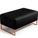 Kit 02 Puffs Decorativo Sala De Estar Cléo 90cm W01 Base Ferro Cobre Couríssimo Preto - Lyam Decor