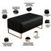Kit 02 Puffs Decorativo Sala De Estar Cléo 90cm W01 Base Ferro Cobre Couríssimo Preto - Lyam Decor