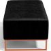 Kit 02 Puffs Decorativo Sala De Estar Cléo 90cm W01 Base Ferro Cobre Couríssimo Preto - Lyam Decor