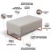 Kit 02 Puffs Decorativo Sala De Estar Cléo 90cm W01 Base Ferro Cobre Linho Bege - Lyam Decor