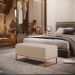 Kit 02 Puffs Decorativo Sala De Estar Cléo 90cm W01 Base Ferro Cobre Linho Bege Escuro - Lyam Decor