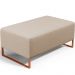 Kit 02 Puffs Decorativo Sala De Estar Cléo 90cm W01 Base Ferro Cobre Linho Bege Escuro - Lyam Decor