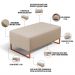 Kit 02 Puffs Decorativo Sala De Estar Cléo 90cm W01 Base Ferro Cobre Linho Bege Escuro - Lyam Decor