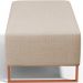 Kit 02 Puffs Decorativo Sala De Estar Cléo 90cm W01 Base Ferro Cobre Linho Bege Escuro - Lyam Decor
