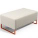 Kit 02 Puffs Decorativo Sala De Estar Cléo 90cm W01 Base Ferro Cobre Linho Champagne - Lyam Decor